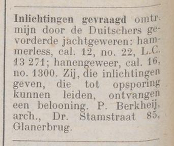 Dr. Stamstraat 85 P. Berkheij architect. Tijdschrift De Nerlandsche Jager 8-3-1947.jpg