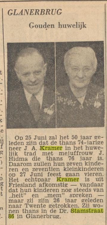 Dr. Stamstraat 86 J.A. Kramer krantenbericht Tubantia 23-6-1955.jpg