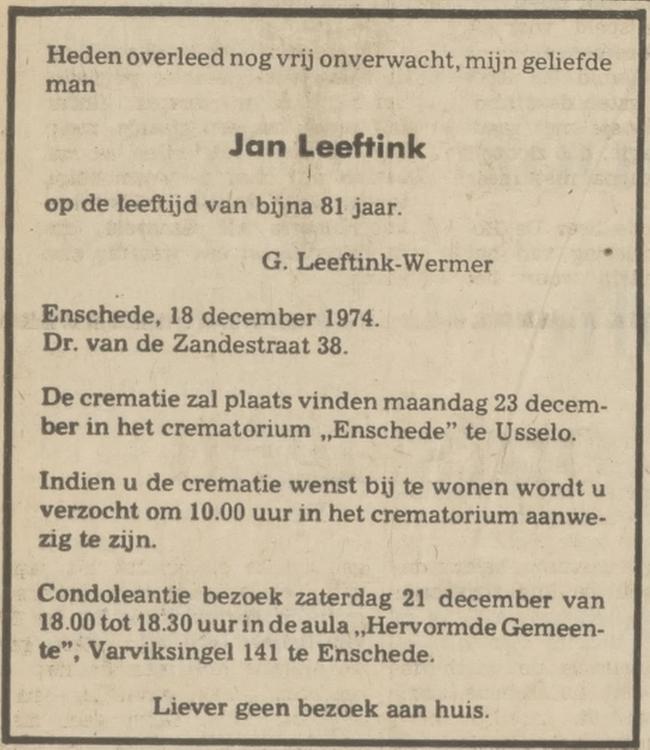 Dr. van der Zandestraat 38 Jan Leeftink overlijdensaanfite Tubantia 19-12-1974.jpg