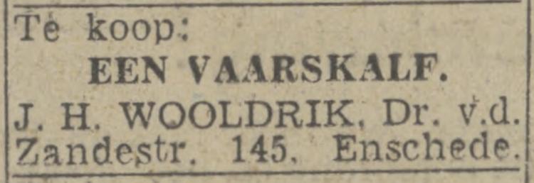 Dr, van der Zandestraat 145 J.H. Wooldrik advertentie Twentsch nieuwsblad 20-7-1943.jpg