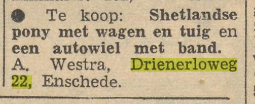 Drienerloweg 22 A. Westra advertentie Tubantia 14-7-1958.jpg