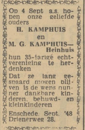 Drienerweg 28 H. Kamphuis advertentie Tubantia 2-9-1948.jpg