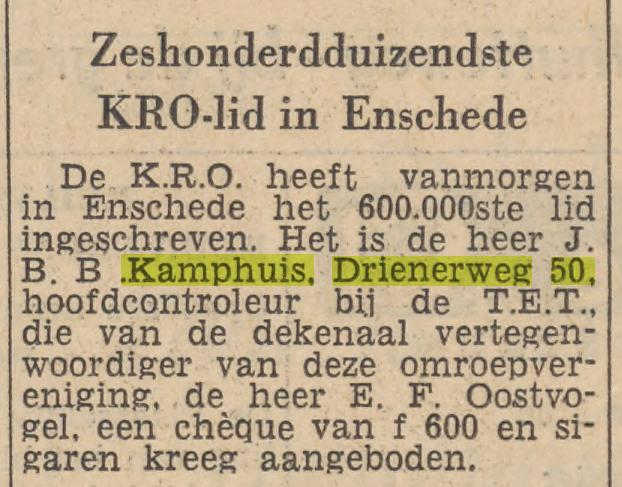 Drienerweg 50 J.B.B. Kamphuis krantenbericht Tubantia 23-12-1960.jpg