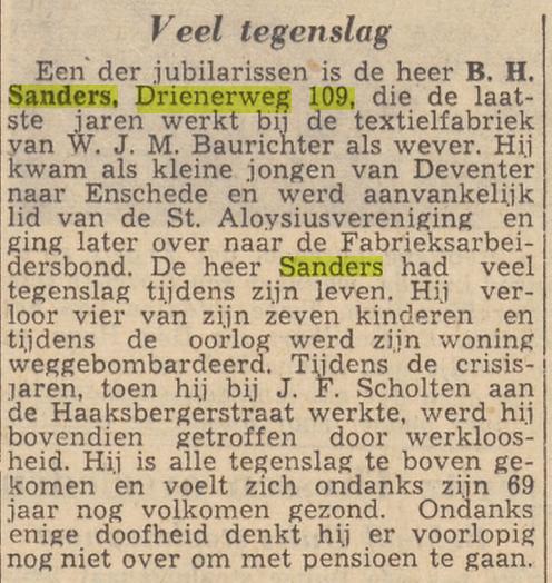 Drienerweg 109 B.H. Sanders krantenbericht Twentsche Courant 9-2-1951.jpg