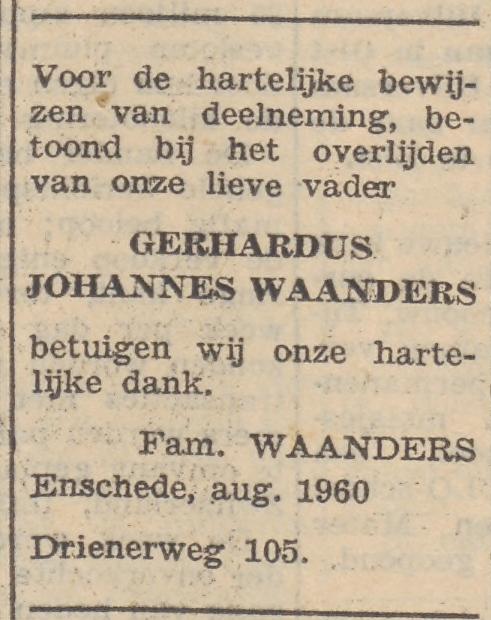 Drienerweg 105 G.J. Waanders advertentie Twentsche Courant 30-8-1960.jpg