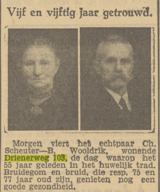 Drienerweg 103 Ch. Scheuter krantenbericht Tubantia 6-12-1949.jpg