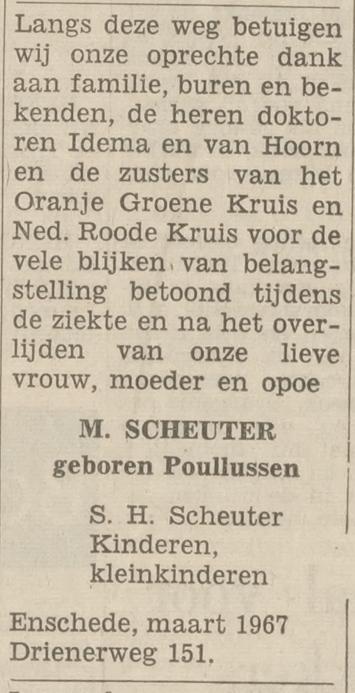 Drienerweg 151 S.H. Scheuter advertentie Tubantia9-3-1967.jpg