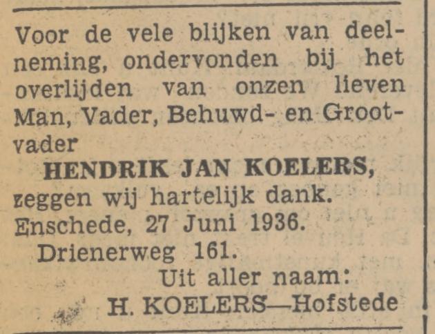 Drienerweg 161 H. Koelers-Hofstede advertentie Tubantia 27-6-1936.jpg