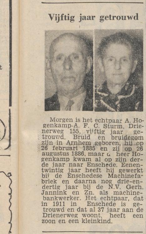 Drienerweg 155 A. Hoogenkamp krantenbericht Tubantia 12-4-1961.jpg