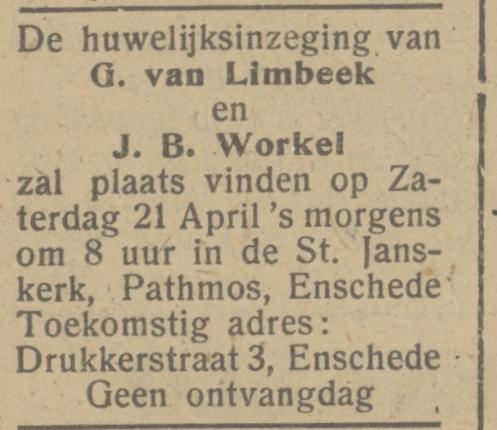 Drukkerstraat 3 G. van Limbeek advertentie Het Parool 20-4-1945.jpg