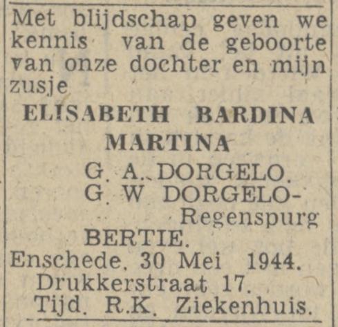 Drukkerstraat 17 G.A. Dorgelo advertentie Twentsch nieuwsblad 31-5-1944.jpg
