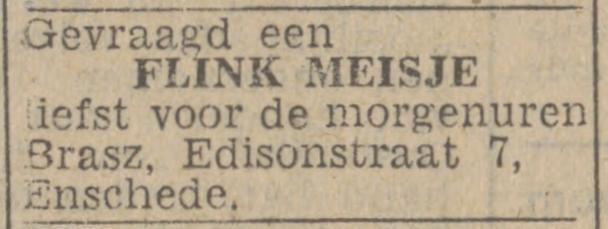 Edisonstraat 7 Brasz advertentie Twentsch nieuwsblad 8-3-1943.jpg