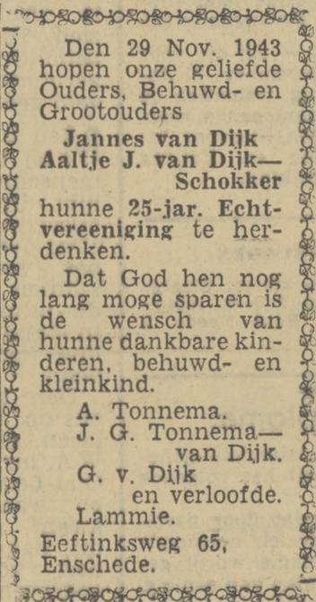 Eeftinksweg 65 Jannes van Dijk advertentie Twentsch nieuwsblad 24-11-1943.jpg