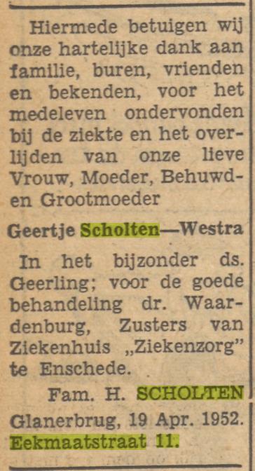 Eekmaatstraat 11 H. Scholten advertentie Tubantia 19-4-1952.jpg