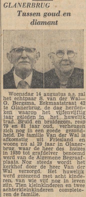 Eekmaatstraat 42 S. van der Wal krantenbericht Tubantia 13-8-1957.jpg