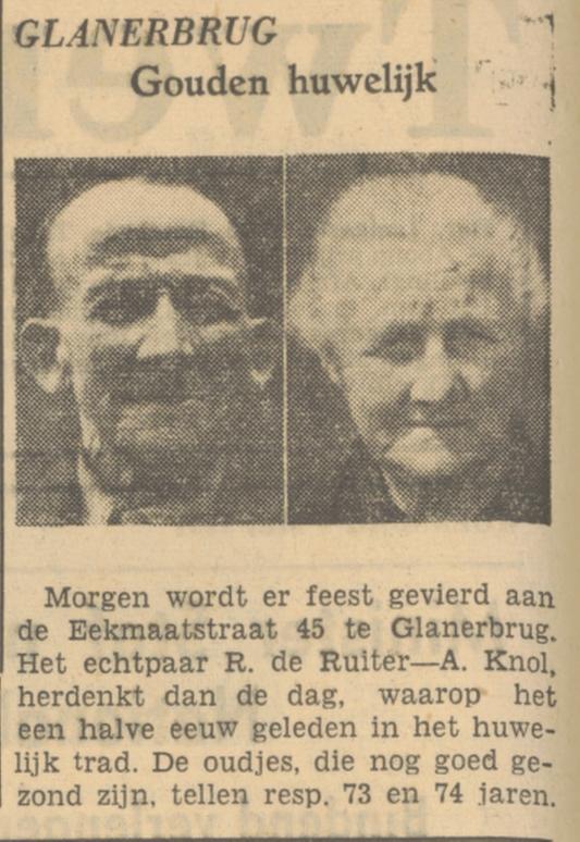 Eekmaatstraat 45 R. de Ruiter krantenbericht Tubantia 9-5-1951.jpg