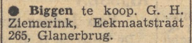 Eekmaatstraat 265 G.H. Ziemerink advertentie Tubantia 14-6-1957.jpg