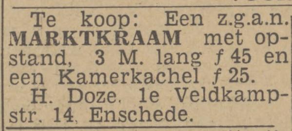 Eerste Veldkampstraat 14 H. Doze advertentie Twentsch nieuwsblad 6-4-1943.jpg