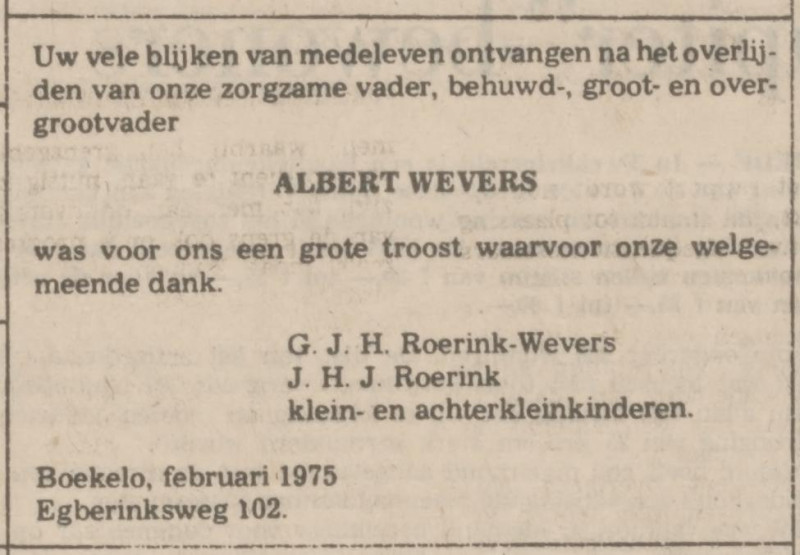 Egberinksweg 102 Albert Wevers advertentie Tubantia 13-2-1975.jpg