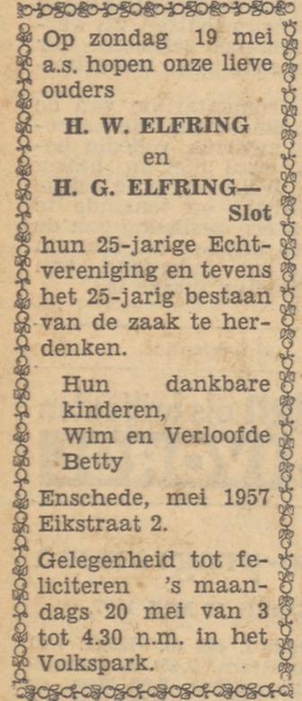 Eikstraat 2 H.W. Elfring advertentie Tubantia 16-5-1957.jpg