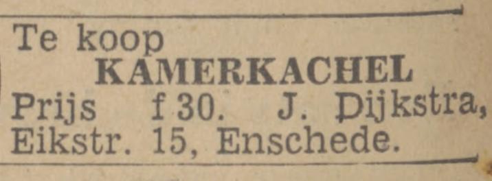 Eikstraat 15 J. Dijkstra advertentie Twentsch nieuwsblad 23-1-1943.jpg