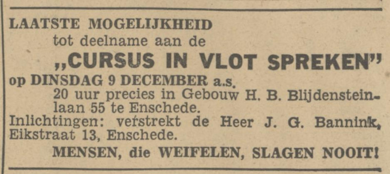 Eikstraat 13 J.G. Bannink advertentie Tubantia 29-11-1947.jpg