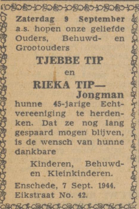 Eikstraat 42 Tjebbe Tip advertentie Twentsch nieuwsblad 6-9-1944.jpg