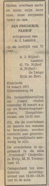 Elferinksweg 64 J.F. Nijhof overlijdensadvertentie Tubantia 26-3-1971.jpg