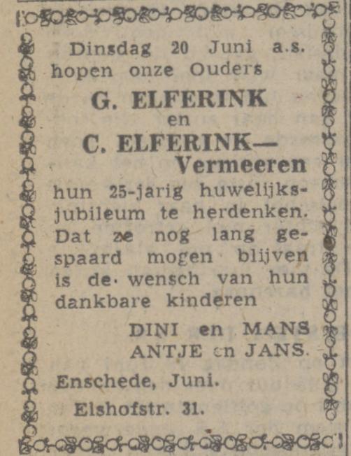 Elshofstraat 31 G. Elferink advertentie Twentsch nieuwsblad 16-6-1944.jpg