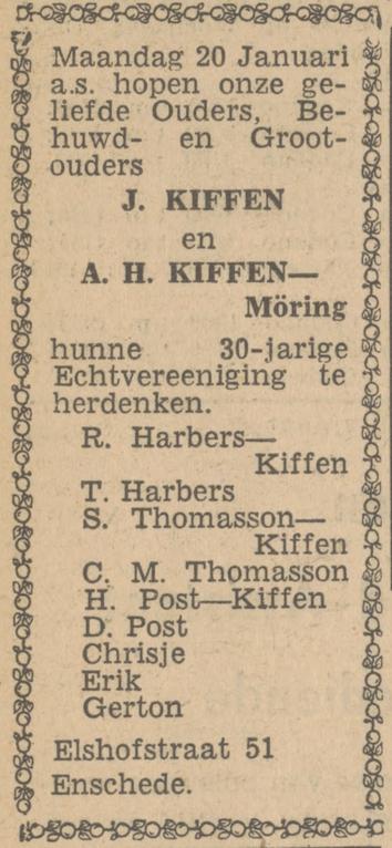 Elshofstraat 51 J. Kiffen advertentie Tubantia 18-1-1947.jpg