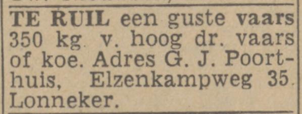 Elzenkampweg 35 Lonneker G.J. Poorthuis advertentie Twentsch nieuwsblad 1-3-1943.jpg