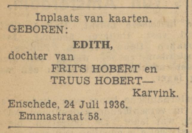 Emmastraat 58 Frits Hobert advertentie Tubantia 24-7-1936.jpg