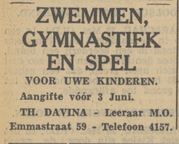 Emmastraat 59 Th. Davina leraar M.O. advertentie Tubantia 28-5-1935.jpg