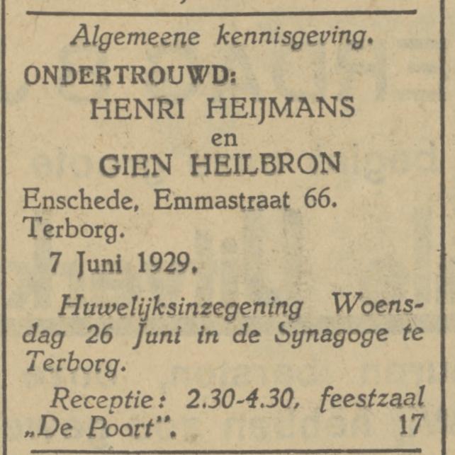 Emmastraat 66 Henri Heijmans advertentie Tubantia 7-6-1929.jpg