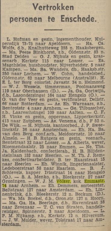 Emmastraat 74 W.J.M. Völker kok krantenbericht Tubantia 13-9-1937.jpg