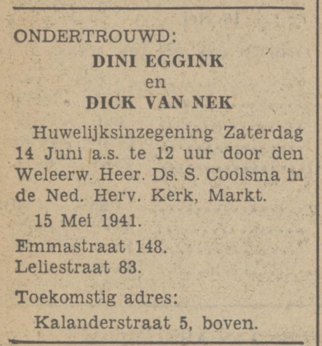 Emmastraat 148 Dini Eggink advertentie Tubantia 15-4-1941.jpg