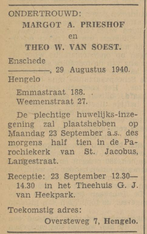 Emmastraat 188 Margot A. Prieshof advertentie Tubantia 26-8-1940.jpg