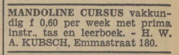 Emmastraat 180 H.W.A. Kubsch advertentie Tubantia 17-8-1940.jpg