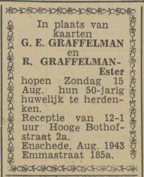 Emmastraat 185a G.E. Graffelman advertentie Twentsch nieuwsblad 78-1943.jpg