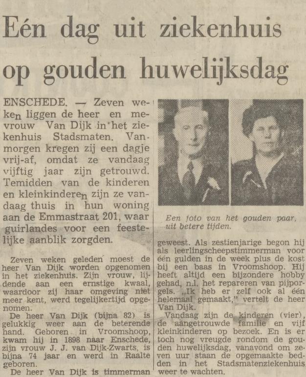 Emmastraat 201 J. van Dijk krantenbericht Tubantia 12-2-1971.jpg