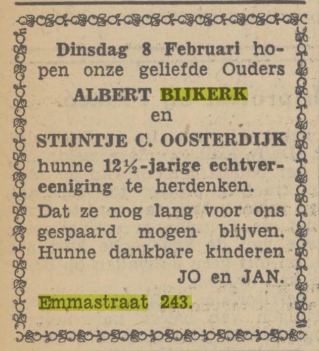 Emmastraat 243 Albert Bijerk advertentie Tubantia 5-2-1938.jpg