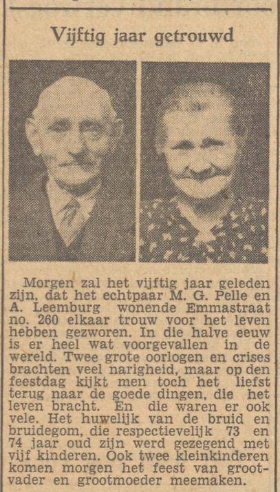 Emmastraat 260 M.G. Pelle krantenbericht Tubantie 14-5-1952.jpg
