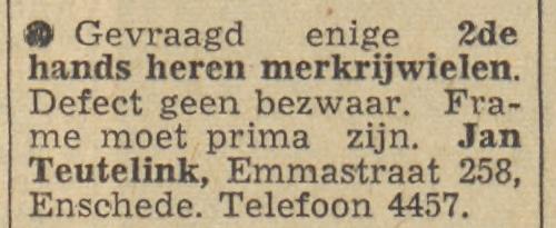 Emmastraat 258 Jan Teutelink advertentie Tubantia 22-9-1956.jpg