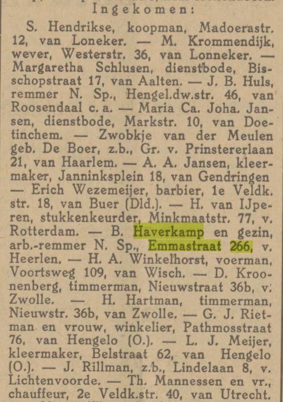 Emmastraat 266 B. Haverkamp krantenbericht Tubantia 3-4-1925.jpg