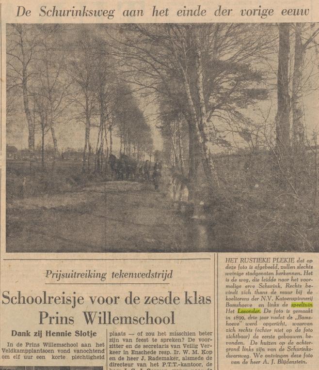 Schurinksweg 53 speeltuin Het Lasonder in 1899 krantenfoto Tubantia 18-3-1954.jpg