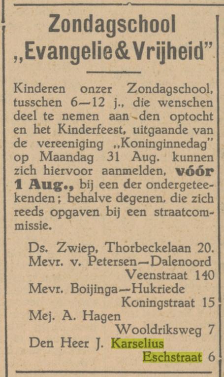 Esstraat 6 J. Karselius advertentie Tubantia 23-7-1931.jpg