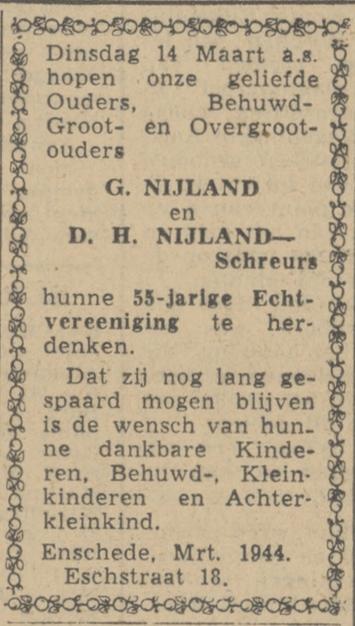 Esstraat 18 G. Nijland advertentie 10-3-1944.jpg