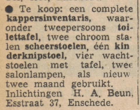 Esstraat 37 H.A. Beun advertentie Tubantia 18-6-1955.jpg