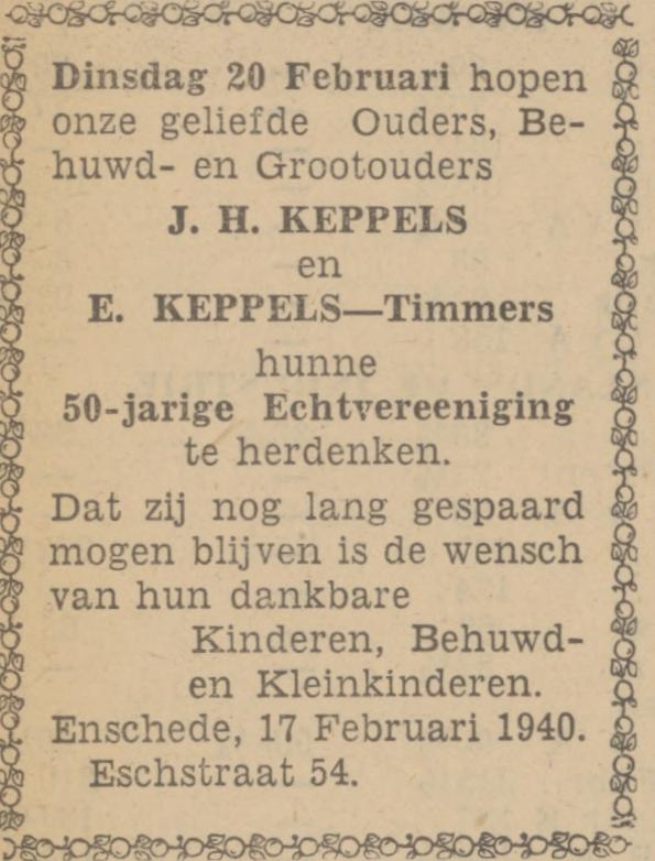 Esstraat 54 J.H. Keppels advertentie Tubantia 17-2-1940.jpg