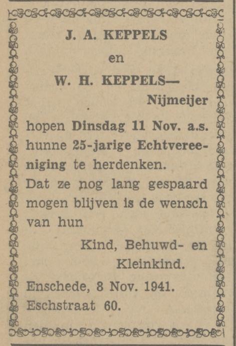 Esstraat 60 J.A. Keppels advertentie Tubantia 8-11-1941.jpg